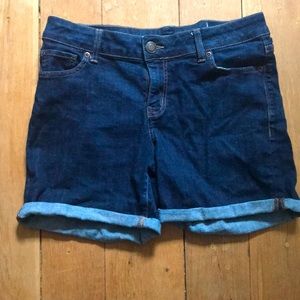 Dark wash jean shorts